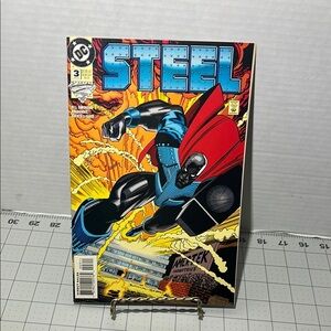 DC Comics Steel Action Figure - Red, Blue, Black